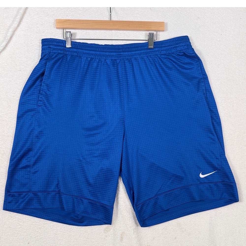 Nike Fastbreak Shorts Drawstring Blue Textured Basketball Training 2XL Pockets